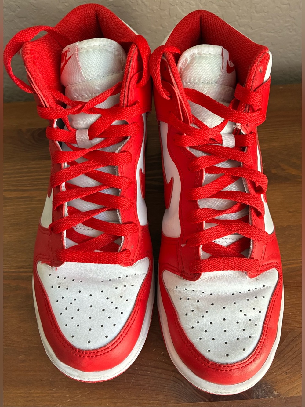 Nike Dunk High Red White Sneakers Youth 6.5Y DB2179-106 Unisex